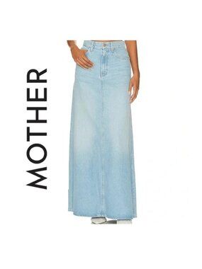 MOTHER DENIM THE STRAIGHT A MAXI SKIRT in HUMMINGBIRD sz 28